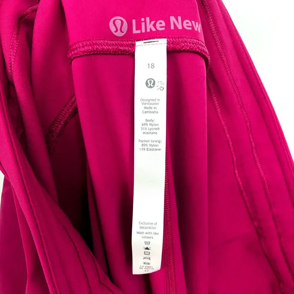 LULULEMON Womens Swift Speed High-Rise Leggings Size 18 Pink Wild Berry 28